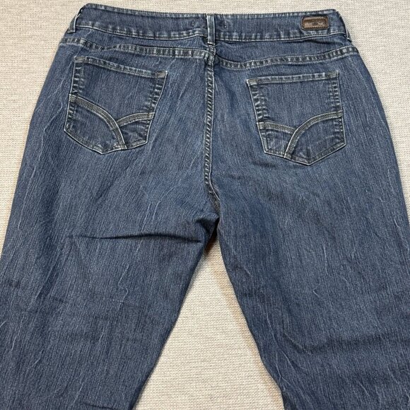 Riders By Lee Womens Blue Denim No Gap Waist Bootcut Jeans Mid Rise Size 18P - Picture 4 of 12